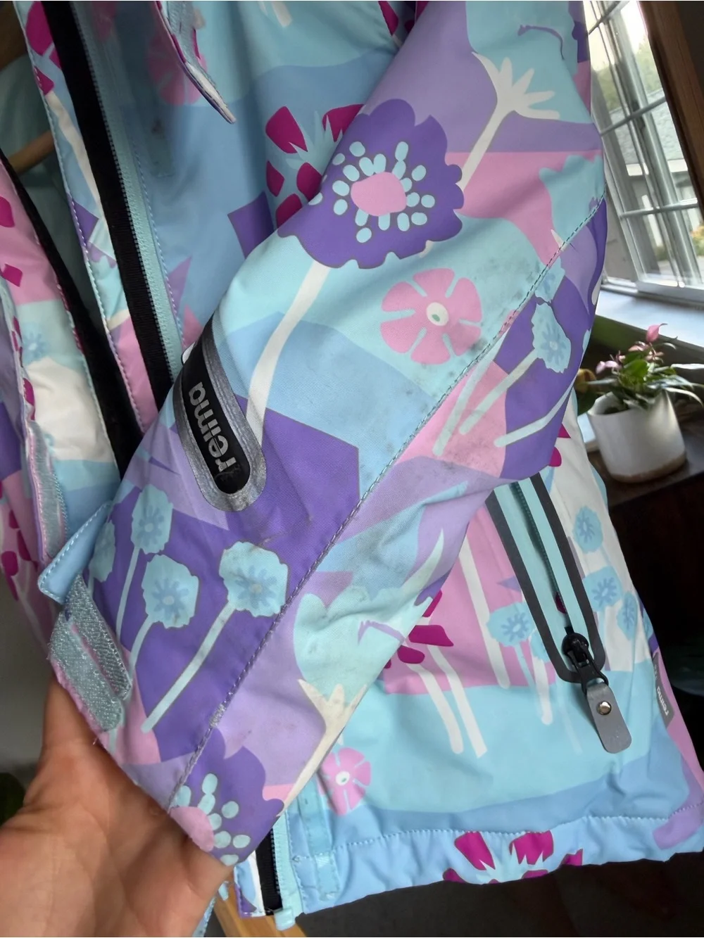 Reima Kiiruna Kids Ski Jacket - Pastel Floral Print (Blue/Pink)